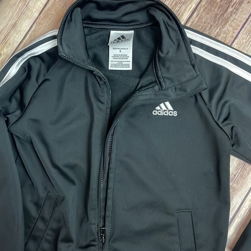 Adidas zippered jacket - black size 6 kids - Picture 4 of 5